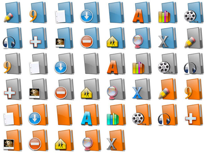 Glossy Folders icons